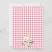 Girls Pink Floral Dieses kleine Schweine Geburtsta Einladung (Rückseite)