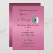 Girls Pink Geburtstagsparty Einladung (Vorne/Hinten)