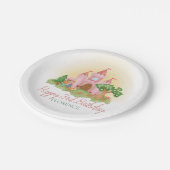 Girls Pink Girly Fairytale Princess Kindergeburtst Pappteller (Schrägansicht)