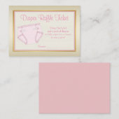 Girls Pink Gold Diaper Raffel Ticket Begleitkarte (Vorne/Hinten)