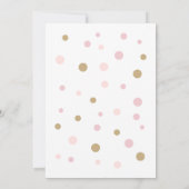 Girl's Pink Gold Geburtstagsparty Einladung (Rückseite)