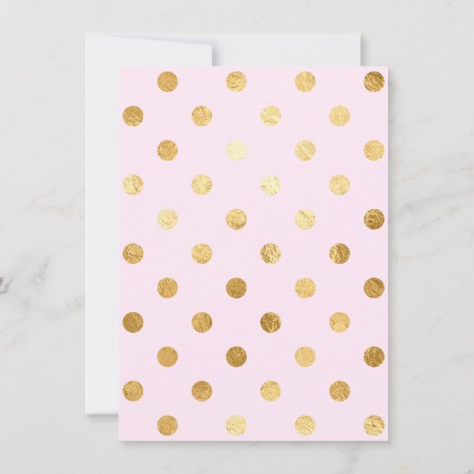 Girls Pink Gold Pearl Baby Dusche Einladung (Rückseite)