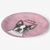 Girls Pink Hund Geburtstagsparty Teller individuel (Schrägansicht)