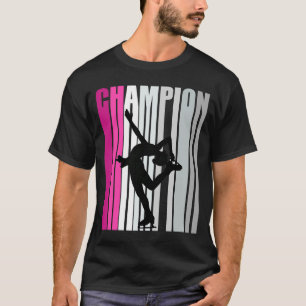 Girls Pink Ice Skaten Geburtstag Retro Vintag Pret T-Shirt