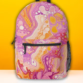 Girls Pink Ink Wirbel Groovy Retro Bedruckter Rucksack
