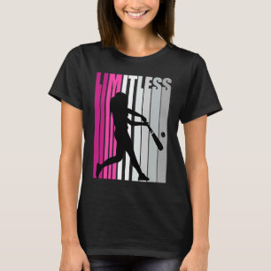 Girls Pink Limitless Baseball GeburtstagsSoftball T-Shirt