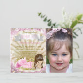 Girls Pink Mermaid Geburtstagsparty Einladung (Stehend Vorderseite)