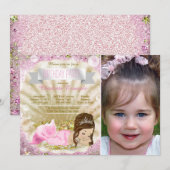 Girls Pink Mermaid Geburtstagsparty Einladung (Vorne/Hinten)