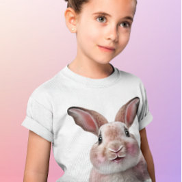 Girls Pink Niedlich Funny Bunny Rabbit T-Shirt