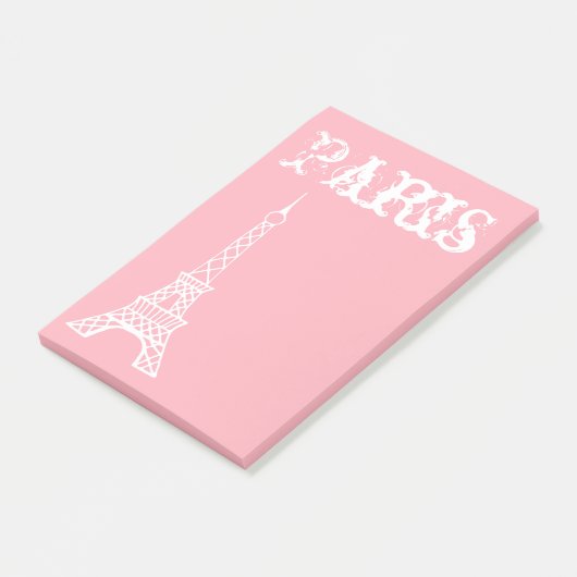 Girl's Pink Paris Post It Notes Geschenk Post-it Klebezettel (angewinkelt)