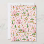 Girls Pink Princess Fairytale Kindergeburtstag Einladung (Rückseite)