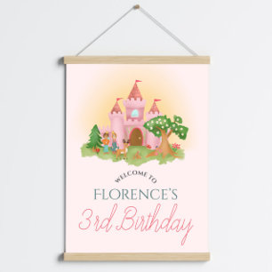 Girls Pink Prinzessin Geburtstags Begrüßungszeiche Poster