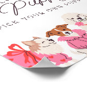 Girls Pink Puppy Birthday Adoptier ein Welpenzeich Poster (Ecke)