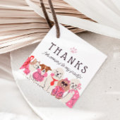 Girls Pink Puppy Pawty Geburtstag Geschenkanhänger