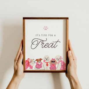 Girls Pink Puppy zum Geburtstag Favoriten & Lecker Poster