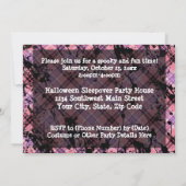 Girl's Pink Skull Halloween-Party Einladung (Rückseite)