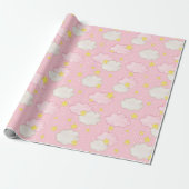 Girls Pink Sky Geschenkpapier (Ungerollt)