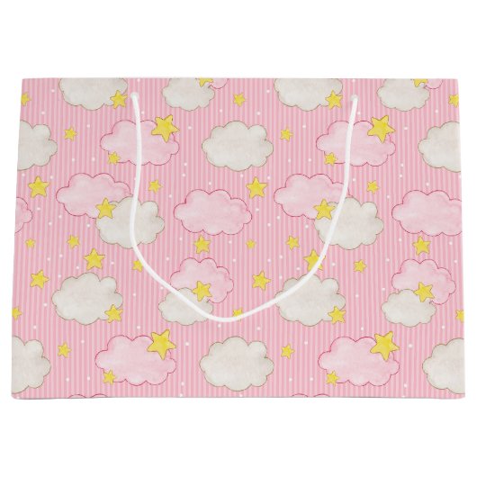 Girls Pink Sky Große Geschenktüte (Vorderseite)