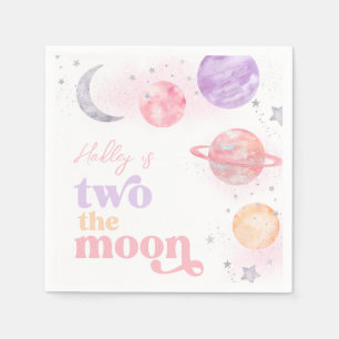 Girl's Pink Space Party Napkins Serviette