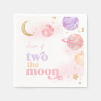 Girl's Pink Space Party Napkins