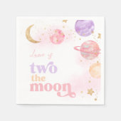 Girl's Pink Space Party Napkins Serviette (Vorderseite)