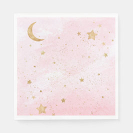 Girl's Pink Space Party Napkins Serviette
