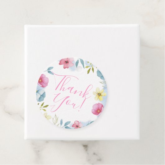 Girls Pink Spring Boho Wasserfarbe Babydusche Geschenkanhänger (Beispiel)