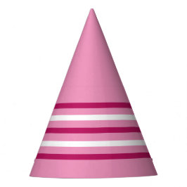 Girl's Pink Stripe Party Hat Partyhütchen