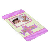 Girls Pink Striped 1 Heiliger Kommune Foto Magnet (Rechte Seite)