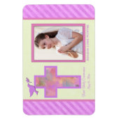 Girls Pink Striped 1 Heiliger Kommune Foto Magnet (Vertikal)