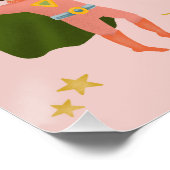 Girls Pink Superhero Kindergeburtstag Begrüßungsze Poster (Ecke)