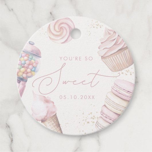 Girls’ Pink Sweet Candy Ice Creme Geschenkanhänger (Vorderseite)