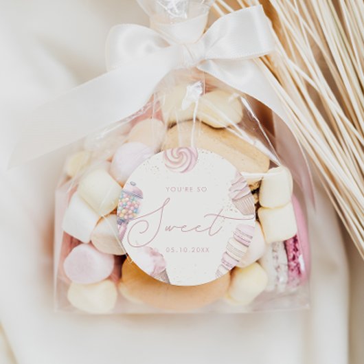 Girls’ Pink Sweet Candy Ice Creme Runder Aufkleber