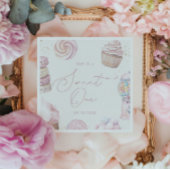 Girls' Pink Sweet One Candy Ice Creme 1. Geburtsta Serviette