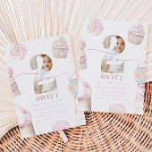 Girls' Pink Two Sweet Candy Ice Cream 2. Geburtsta Einladung