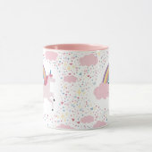 Girls Pink Unicorn Rainbow Sparkle Tasse (Zentrum)