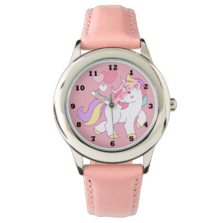 Girls Pink Unicorn Watch Armbanduhr