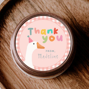 Girls Pink Zwei Alberne Gänsefarm 2. Geburtstag Runder Aufkleber