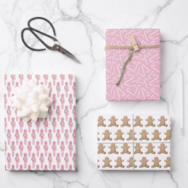 Girls pinkfarbene Weihnachtsfamilie Lieblingstage Geschenkpapier Set
