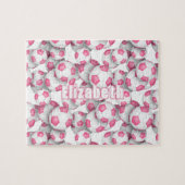 Girls pinkfarbener individuelle Name Puzzle (Horizontal)