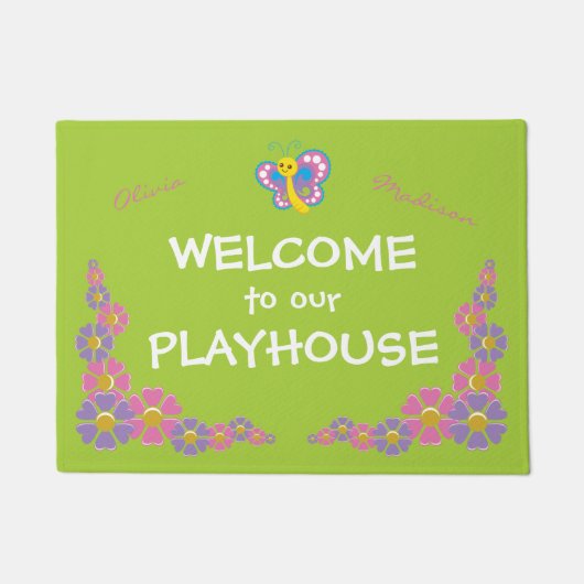 Girls Playhouse willkommen Fußmatte (Vorderseite)