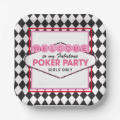 Girls Poker Card Party Pappteller (Vorderseite)
