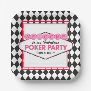 Girls Poker Card Party Pappteller