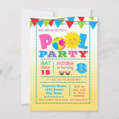 Girls Pool Einladungen Geburtstagsparty (Vorderseite)