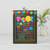 Girls Pool Geburtstagsparty Einladung (Stehend Vorderseite)