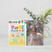 Girls Pool Party Einladungen (Stehend Vorderseite)