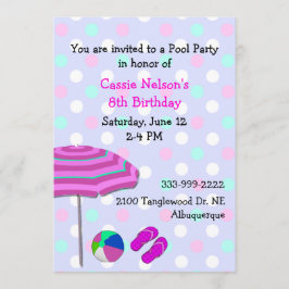 Girl's Pool Party Geburtstagseinladung Einladung