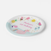 Girls Pool Party Ice Creme Pappteller (Schrägansicht)