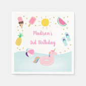 Girls Pool Party Ice Creme Serviette (Vorderseite)