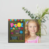 Girls Pool Party Pool Geburtstagsparty Einladung (Stehend Vorderseite)